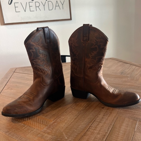 Kid's ARIAT 4LR Heritage Western Cowboy Boots, Brown, Sz 3 - Picture 5 of 7